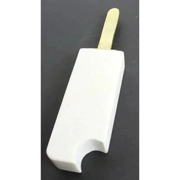 NEW MCM Hollywood Regency GOLD Retro Marble Popsicle W/ Bite Room Decor Figure - Picture 2 of 3